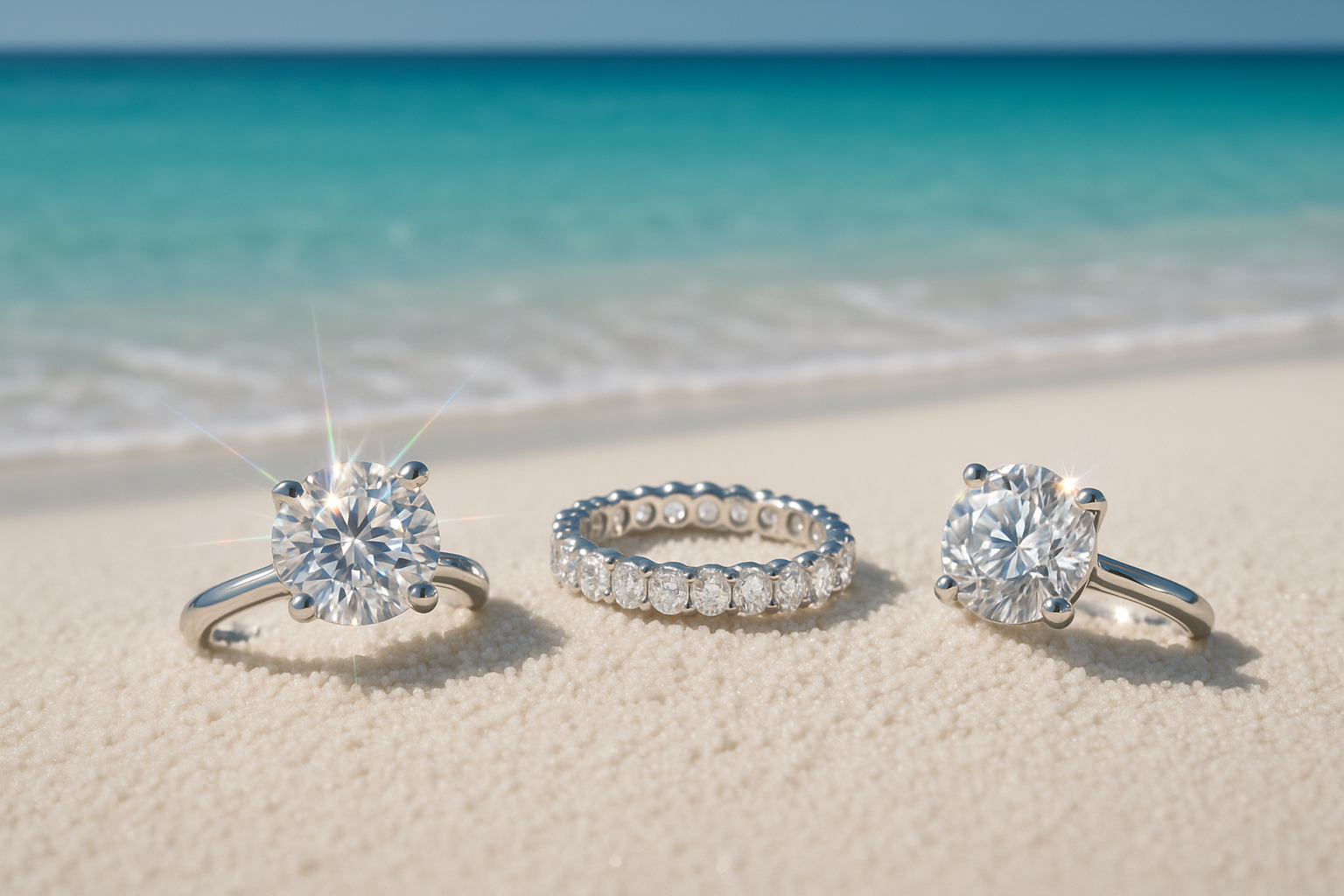 メタルのリング部分が少し砂に埋まっている感じで